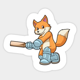 Fox as Batsman with Cricket bat Sticker